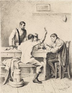 Soldater som spelar kort av Friedrich Friedländer Ritter von Malheim