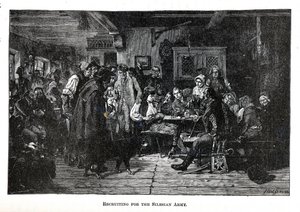 Rekrytering till den schlesiska armén, 1882 av Friedrich Hiddemann
