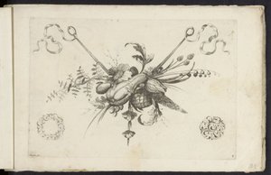 Festival med blommor, bladeren och vruchten Annan ny festong av blommor och frukter (serietitel) av Friedrich Jacob Morisson