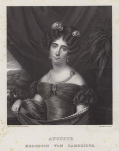 Augusta, hertiginna av Cambridge (litho) av Friedrich Jentzen