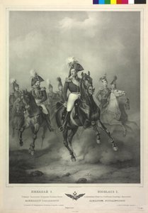 Ryttarporträtt Nicolaus I (litografi) av Friedrich Jentzen