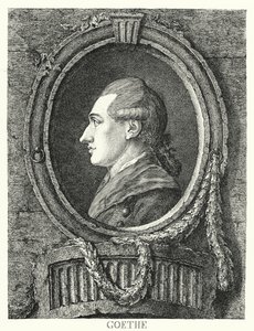 Johann Wolfgang von Goethe, tysk poet, romanförfattare och dramatiker (gravyr) av Friedrich Kirschner