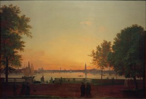 Utsikt över Venedig från Giardini Pubblici av Friedrich Nerly