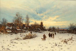 En vintersolnedgång av Friedrich Nicolai Joseph Heydendahl