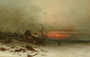Återvänder hem i solnedgången av Friedrich Nicolai Joseph Heydendahl