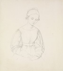 Porträtt av konstnärens fru, Nina, ca. 1830 (grafit på papper) av Friedrich Overbeck