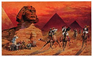 Sfinxen från Giza, ca 1900 (tryck) av Friedrich Perlberg