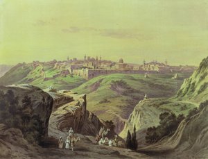 Utsikt över Jerusalem av Friedrich Perlberg