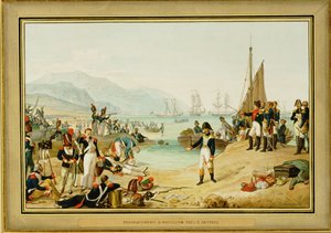 Napoleon I landar nära Antibes, Frankrike ... (akvarell)