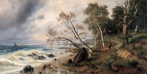 Östersjökusten på ön Vilm av Friedrich Preller the Younger
