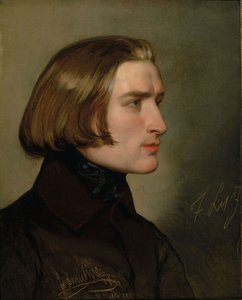 Porträtt av kompositören Franz Liszt 1811-1886, 1838.