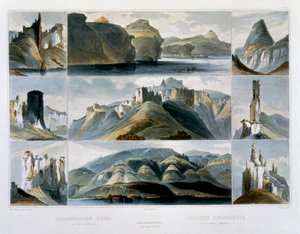 "Remarkable Hills on the Upper Missouri", 1844