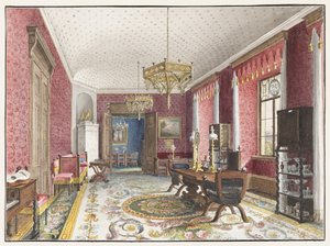 Röda rummet, Schloss Fischbach, ca. 1846