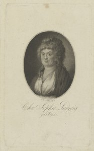 Porträtt av författaren Christiane Sophie Ludwig, född Fritsche 1764-1815, ca. 1810