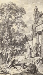 Circe arbetar med sin magi (gravyr) av Friedrich the Elder Preller