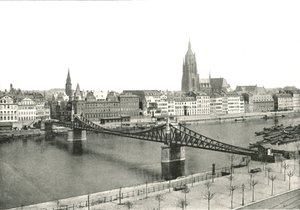 Utsikt från Sachsenhausen, Frankfurt, Tyskland, 1895.
