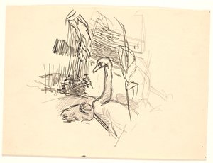 En svan med en ankunge av Fritz Syberg