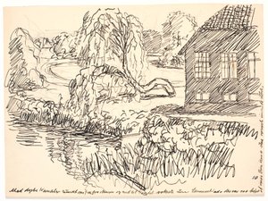 Med djupa kanaler runt... av Fritz Syberg