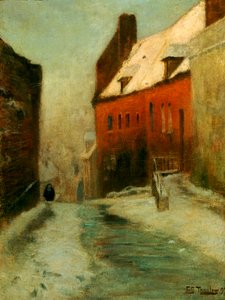 A Winter Street Scene, Montreuil, 1894 av Frits Thaulow