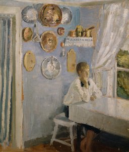 Harald vid frukostbordet av Fritz Thaulow