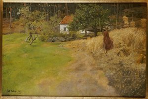 Höslagning, Stord, 1889 av Frits Thaulow