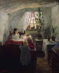 Interiör med barn av Fritz Thaulow