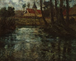 Flodavsnitt från Normandie, ca 1895 (målning) av Fritz Thaulow