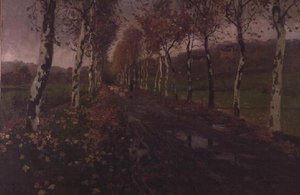 Avenyn av silverbjörkar av Fritz Thaulow