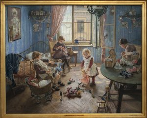 Dagis. Målning av Fritz von Uhde (1848-1911), olja på duk