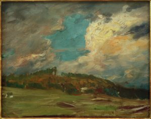 Landskapsstudie (landskap med moln) av Fritz von Uhde