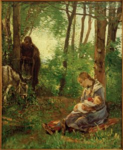 Vila i skogen (vila på flykten) av Fritz von Uhde