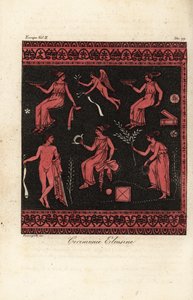 The Eleusinian Mysteries, initiationer för kulten av Demeter och Persephone baserat på Eleusis, Grekland av Fumagalli Fumagalli