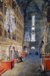 Interiör av Assumption Cathedral i Moskva Kreml, 1819 av Fyodor Alexeyev