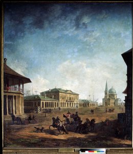 Vue de la ville de Nikolaev (Nikolayev) en Ukraina (Utsikt över staden Nikolayev). Peinture de Fyodor Yakovlevich Alexeev (1753-1824)