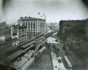 Broadway, norr om 32nd Street, New York City av G.P. Hall und Sohn