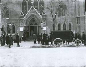 Mrs Gilberts begravning, Bloomingdale Reformed Dutch Church, New York City av G.P. Hall und Sohn