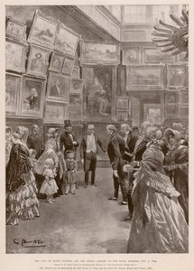 Besök av drottning Victoria och Albert, Prince Consort till Royal Academy, London, 3 maj 1849 (fotogravyr) av G.S. (after) Amato