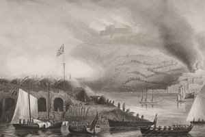 Stormen av San Sebastian, 31 augusti 1813, illustration från 