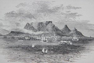 Kapstaden sett från Table Bay, Sydafrika, från 