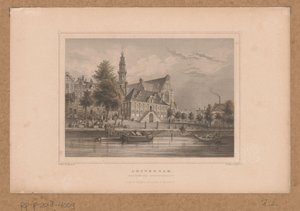 Utsikt över Westerkerk i Amsterdam från Keizersgracht Amsterdam, Westerkerk Keizersgracht (titel på objekt) av G. Hess