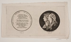 Medaljong med porträtt av Ludvig XVI, hans drottning och son av G. N. Angelo