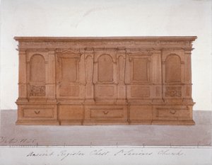 Gammal registerkista från Southwark Cathedral, London, 1825 av G Yates