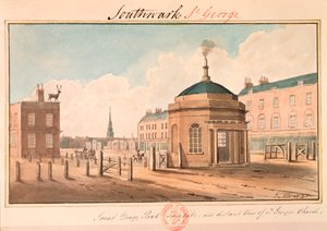 "Great Dover Road Turnpike och avlägsen utsikt över St George