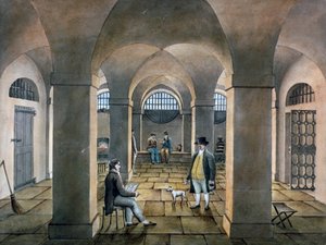 Interiörvy i Horsemonger Lane Prison, Union Road, Southwark, London, c1826 av G Yates