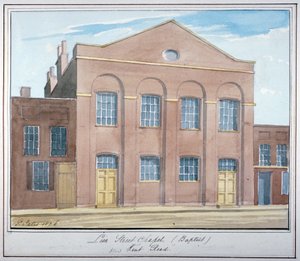 Lion Street Baptist Chapel, utanför New Kent Road, Southwark, London, 1826