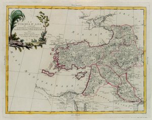 Asiatiska Turkiet, inklusive Antolia, Georgien, Armenien, Kurdestan, Diarbec, Irak-Arabi, Syrien, gravyr av G. Zuliani hämtad från Tome IV av "Newest Atlas" publicerad i Venedig 1784 av Antonio Zatta, Privat samling