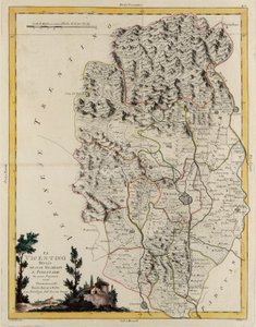 Landområde i delstaten Veneto: området av Vicenza uppdelat i dess biskopsråd och magistrater, gravyr av G. Zuliani hämtad från Tome II av "Nyaste Atlas" publicerad i Venedig 1782 av Antonio Zatta, privat samling av G. Zuliani