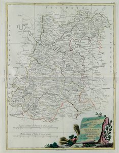 The Governances of the Ile de France och Orleans, gravyr av G. Zuliani hämtad från Tome I of the Newest Atlas publicerad i Venedig 1776 av Antonio Zatta, Privat samling av G. Zuliani