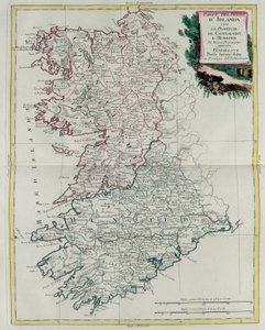 Konungariket Irland som provinserna Munster och Connaught, gravyr av G. Zuliani är från volym I av 