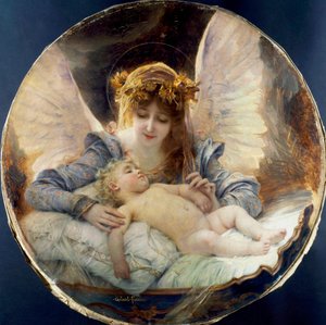 "Skyddsängeln" Målning av Gabriel Joseph Marie Ferrier (1847-1914) Privat samling